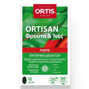 Ortis Ortisan Forte Fruits & Fibres 12 Ταμπλέτες - Συμπλήρωμα Διατροφής Κατά Της Δυσκοιλιότητας