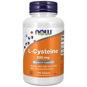 Now Foods L-Cysteine 500 mg Nutritional Supplement for Hair, Skin & Nails, 100 tabs