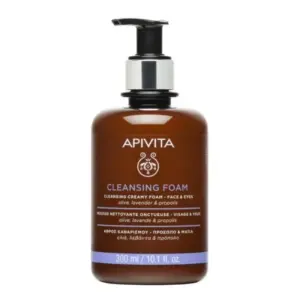 Apivita Cleansing Foam Limited Edition Καθαριστικός Aφρός Για Πρόσωπο & Μάτια Με Ελιά & Λεβάντα 300ml
