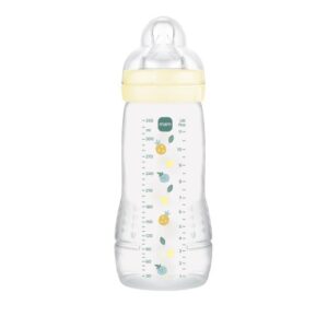 Mam Easy Active Πλαστικό Μπιμπερό Θηλή Σιλικόνης 4+m Κίτρινο, 330ml (361SUc)