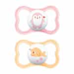 MAM Air Silicone Pacifier with Skinsoft Nipple 6-16 Months (215SG) Pink - Beige, 2 pcs