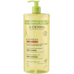 A-Derma Exomega Control Emollient Huile Έλαιο Καθαρισμού για Ατοπικό Δέρμα, 1000ml