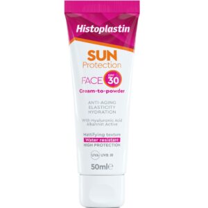 Histoplastin Sun Cream To Powder Αδιάβροχο Αντιηλιακό Προσώπου Spf30+ 50ml