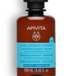 Apivita Hyaluronic Hydra, Moisturizing Shampoo for Fine Hair, 250ml
