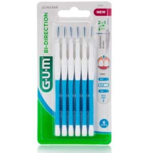GUM Bi-Direction Μεσοδόντια Βουρτσάκια με Λαβή 0.9mm Μπλε 6τμχ