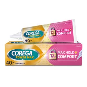 Corega Max Hold+Comfort, Στερεωτική Κρέμα Τεχνητής Οδοντοστοιχίας, 40gr