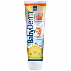 Intermed Babyderm Insect & Sunscreen Lotion Αδιάβροχο Παιδικό Αντιηλιακό Γαλάκτωμα με Εντομοαπωθητική Δράση Spf50 300ml