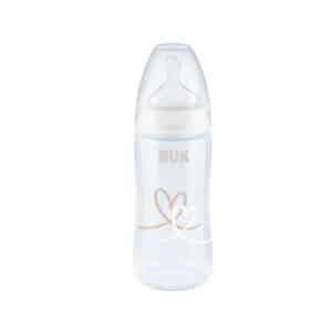 Nuk First Choice+ Πλαστικό Μπιμπερό με Θηλή Σιλικόνης & Ένδειξη Θερμοκρασίας 6-18m Καρδίες, 300ml