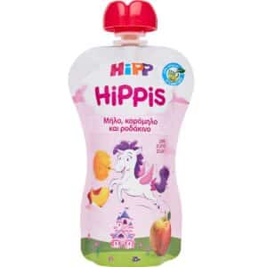 Hipp Hippis Φρουτοπολτός Μονόκερος Μήλο,Κορόμηλο και Ροδάκινο, 100gr