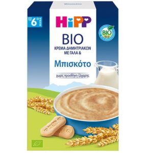 Hipp Bio Κρέμα Δημητριακών με Γάλα και Μπισκότο από τον 6ο Μήνα 250g