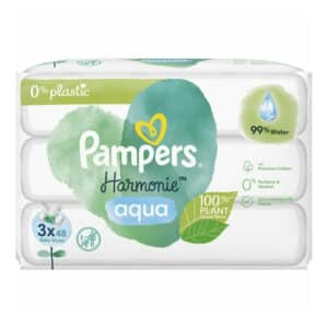 Pampers Promo (2+1 Δώρο) Harmonie Aqua Baby Wipes Μωρομάντηλα 144 τεμάχια