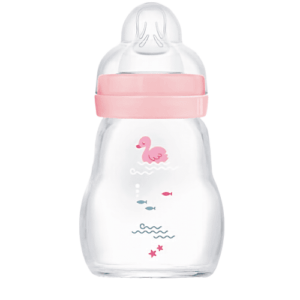 MAM Mam Feel Good Γυάλινο Μπιμπερό 0+ Μηνών 170ml Ροζ (370SG)