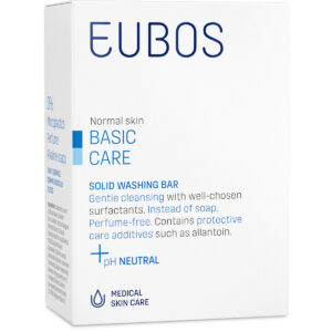 Eubos Solid Washing Bar, Πλάκα Καθαρισμού Αντί Σαπουνιού Μπλε Χωρίς Άρωμα, 125gr