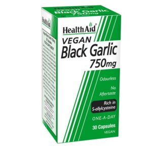 Health Aid Black Garlic 750mg, Έλαιο Μαύρου Σκόρδου, 30 κάψουλες