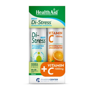 Health Aid Promo Fizzy Di-Stress Για Την Φυσιολογική Ψυχολογική Λειτουργία & Δώρο Βιταμίνη C 1000mg, 20+20 αναβράζοντα δισκία