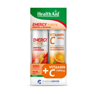 Health Aid Promo Energy Forte Για Ενέργεια με γεύση Τοπικά Φρούτα & Δώρο Βιταμίνη C 1000mg, 20+20 αναβράζοντα δισκία
