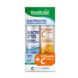 Health Aid Promo Ηλεκτρολύτες με γεύση Φράουλα & Δώρο Βιταμίνη C 1000mg Πορτοκάλι, 20+20 αναβράζοντα δισκία