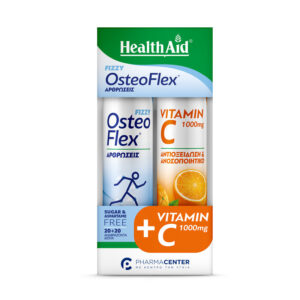 Health Aid Promo Osteoflex Fizzy Για Αρθρώσεις & Δώρο Βιταμίνη C 1000mg Πορτοκάλι, 20 + 20 αναβράζοντα δισκία