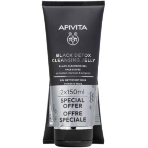 Apivita PROMO Black Detox Gel Καθαρισμού Για Πρόσωπο & Μάτια 2x150ml