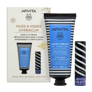 Apivita Promo Hugs & Kisses Hypericum Ενυδατική Κρέμα Χεριών Με Μελισσοκέρι 50ml & Lipcare Βούτυρο Κακάο SPF20 4.4gr