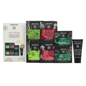 Apivita Promo Let it Glow με 3 Μάσκες Προσώπου (Αλόη, Ρόδι, Ginkgo Biloba) & Δώρο Μαύρο Gel Καθαρισμού 15ml