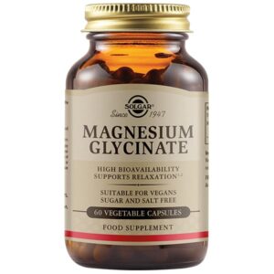 Solgar Magnesium Glycinate 60 κάψουλες με γλυκινικό μαγνήσιο για μυϊκή λειτουργία και μείωση κόπωσης