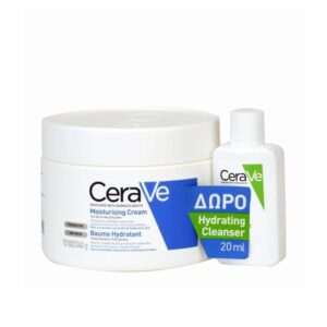 CERAVE PROMO Moisturising Cream Ενυδατική Κρέμα Για Ξηρό Δέρμα 340gr & Hydrating Cleanser Κρέμα Καθαρισμού 20ml