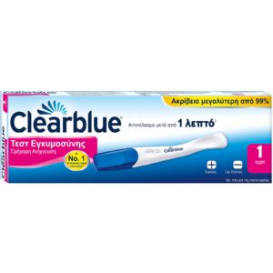 Clearblue Rapid Detection Τεστ Εγκυμοσύνης Γρήγορης Ανίχνευσης μετά από 1 Λεπτό, 1τμχ