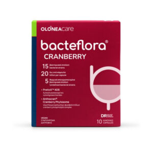Bacteflora Cranberry για Προστασία Ουροποιητικού Συστήματος με Προβιοτικά και Εκχύλισμα Cranberry 10 φυτικές κάψουλες