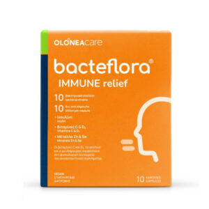 Bacteflora Immune Relief για την Άμυνα του Οργανισμού με Προβιοτικά 10 φυτικές κάψουλες