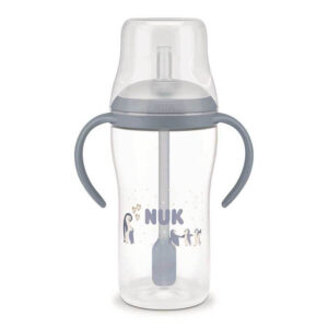 Nuk Perfect Match Εκπαιδευτικό Μπιμπερό με Καλαμάκι Σιλικόνης Penguin 8m+ 260ml