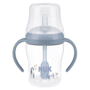 Nuk Perfect Match Penguin Εκπαιδευτικό Μπιμπερό με Καλαμάκι Σιλικόνης 8m+ 150ml