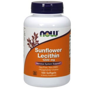 Now Lecithin Sunflower, Συμπλήρωμα Με Λεκιθίνη, 1200mg, 100 μαλακά ζελεδάκια