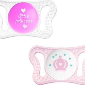 Chicco Physio Micro Ορθοδοντικές Πιπίλες Σιλικόνης Little Princess - Ροζ για 0-2 μηνών 2τμχ