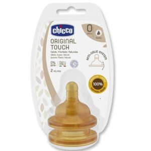 Chicco Original Touch Θηλές από Καουτσούκ Κανονικής Ροής για 0+ μηνών 2τμχ