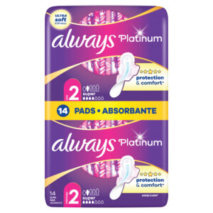 Always Platinum Duo Pack Ultra Super Plus Size 2 Σερβιέτες με Φτερά 14 τεμάχια