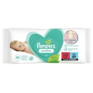 Pampers Baby Wipes Sensitive Υποαλλεργικά Μωρομάντηλα 80 Τεμάχια