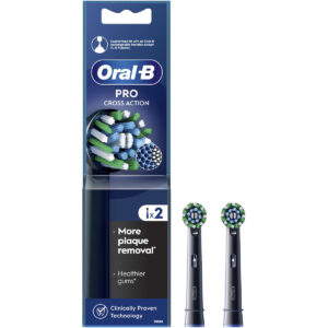 ORAL-B Pro Cross Action Ανταλλακτικές Κεφαλές Για Ηλεκτρική Οδοντόβουρτσα Σε Μαύρο Χρώμα 2 Τεμάχια