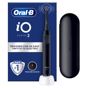 ORAL B iO Series 2 Clean&Care Black Ηλεκτρική Οδοντόβουρτσα Με Αισθητήρα Πίεσης & Θήκη Ταξιδίου, Μαύρη