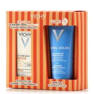 Vichy PROMO Capital Soleil UV-Age Daily SPF50+ Αντηλιακό Προσώπου με Χρώμα Light 40ml + ΔΩΡΟ After Sun για Πρόσωπο & Σώμα 100ml