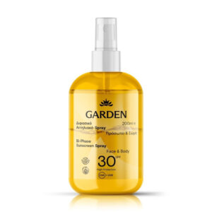 Garden Bi-Phase Διφασικό Αντηλιακό Σπρέι Προσώπου και Σώματος Διφασικό SPF30, 200ml