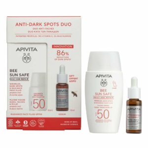 Apivita PROMO Bee Sun Safe SPF50 Daily Age Repair, Αντηλιακό Προσώπου 50ml & ΔΩΡΟ Αντιρυτιδικός & Αντιοξειδωτικός Ορός Λάμψης 10ml
