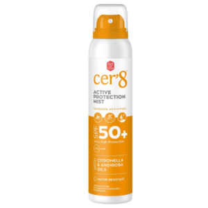 Vican Cer'8 Active Protection Αδιάβροχο Αντηλιακό Mist Προσώπου και Σώματος SPF50+ με Σιτρονέλα 125ml