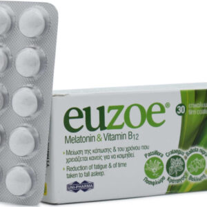 Uni-Pharma Euzoe Melatonin & Vitamin B12 Συμπλήρωμα για τον Ύπνο 30 ταμπλέτες