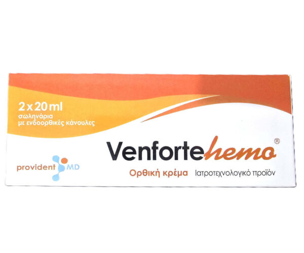 Venforte Hemo ορθική κρέμα για αιμορροΐδες συσκευασία 2x20ml