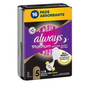 Always Platinum Secure Night Extra — Νυχτερινές Σερβιέτες Νο5, 16 Τεμάχια