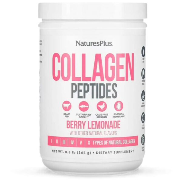 NaturesPlus Collagen Peptides Berry Lemonade 364g με πεπτίδια κολλαγόνου σε γεύση berries και λεμονιού για καθημερινή ευεξία