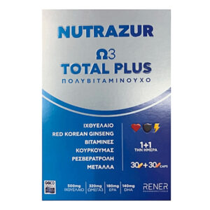 Nutrazur Ω3 Total Plus Πολυβιταμινούχο Συμπλήρωμα Διατροφής με Αντιοξειδωτική Δράση, 30+30 κάψουλες