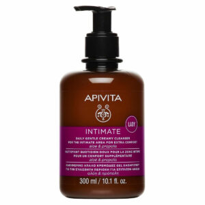 Apivita Intimate Lady Daily Gentle Creamy Cleanser 300ml με αλόη και πρόπολη για καθημερινό καθαρισμό της ευαίσθητης περιοχής