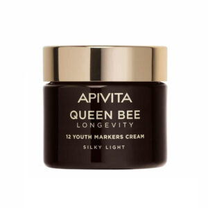 Apivita Queen Bee Longevity Light Day Cream 50ml ελαφριά αντιγηραντική κρέμα ημέρας με βασιλικό πολτό για 12 δείκτες νεότητας
